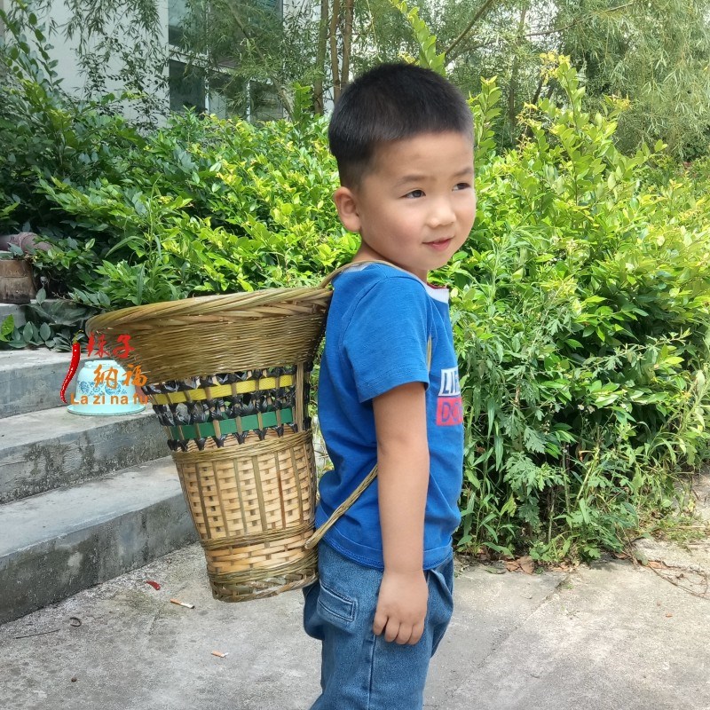 贵州竹编儿童小背篓竹筐六一幼儿园舞蹈演出背篼道具装饰竹制品