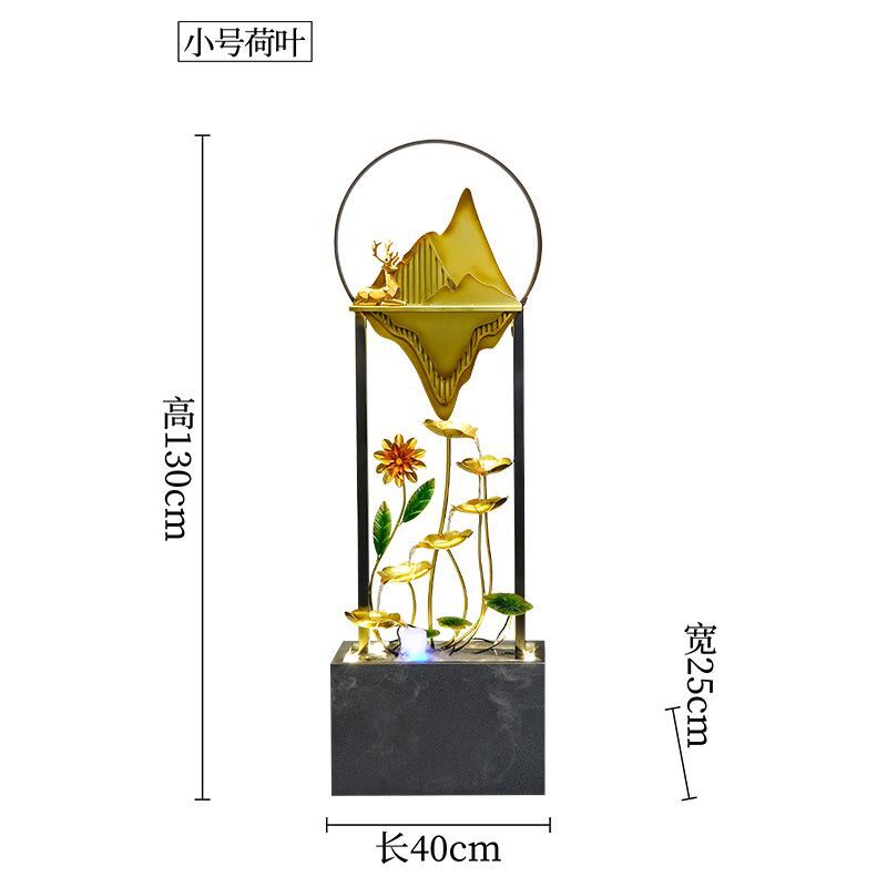 现代轻奢摆件简约客厅落地循环水养鱼流水器家居装饰造景办公送礼