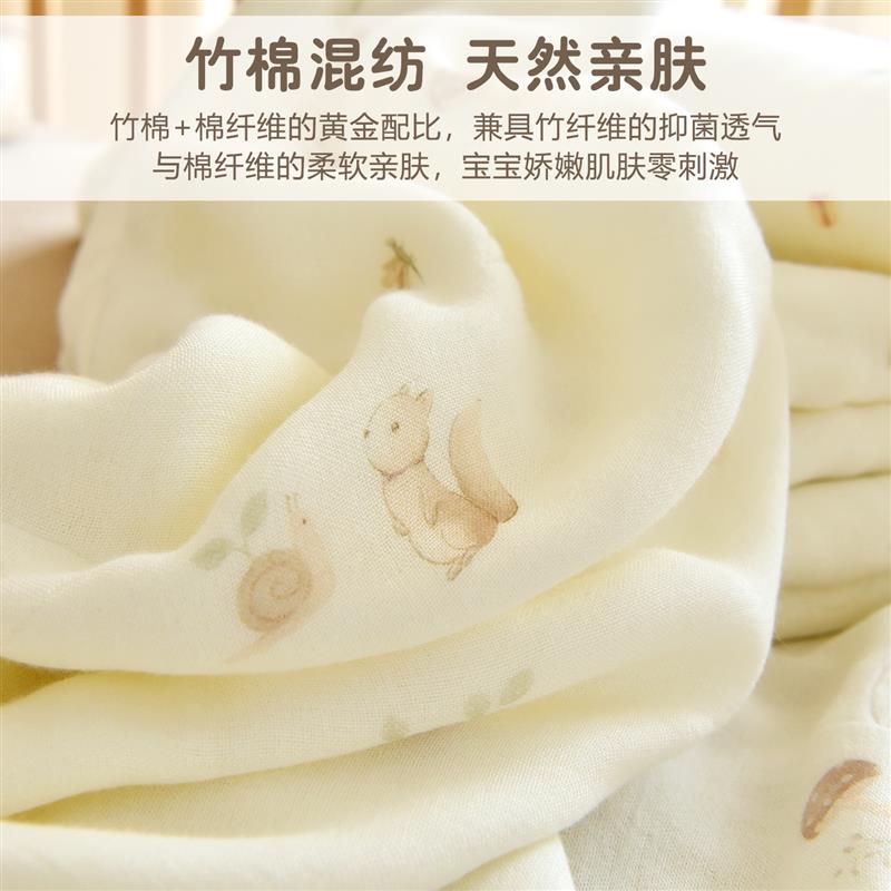 宝宝竹纤维毯子新生婴儿夏季薄款六层纱布毯浴巾幼儿园儿童午睡毯