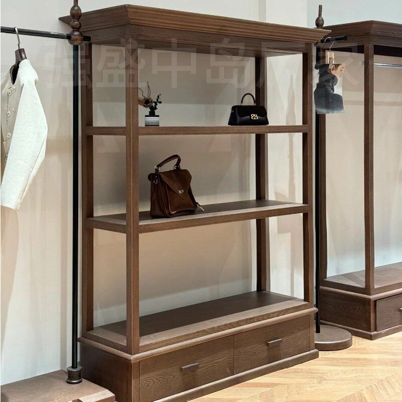 服装店中岛柜展示台女装店摆件饰品流水台陈列柜鞋包架收纳架格柜
