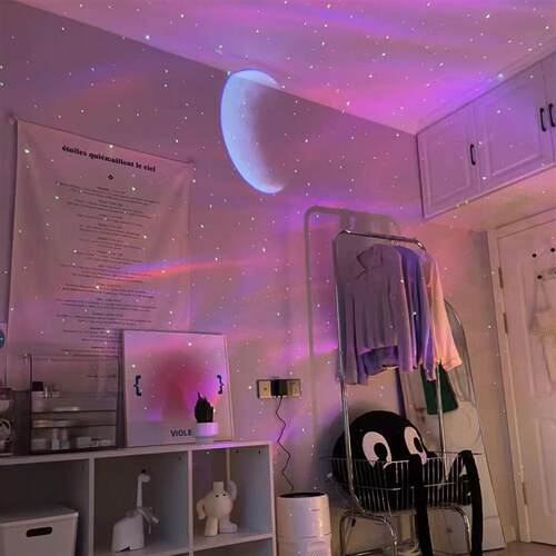 北极光星空投影灯小夜灯睡眠卧室月亮氛围投影浪漫满天星蓝牙音响