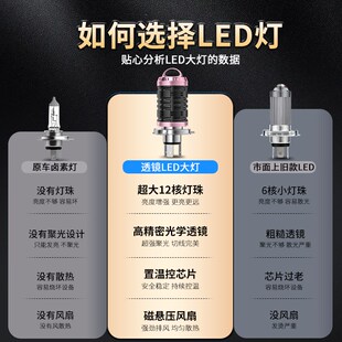 轻骑大韩GV300S晓星250 650摩托车LED透镜大灯改装远近光一体灯泡