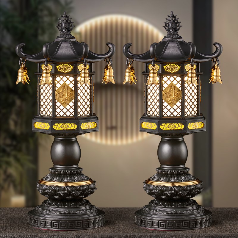 长明灯插电莲花灯供佛灯佛前供灯led神台灯佛堂莲花招财宫灯