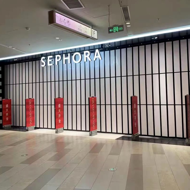 汽美店洗车房铝合金水晶折叠门防水隔断门帘商铺店面美容推拉门