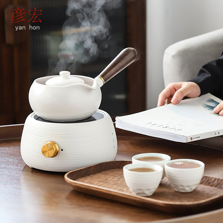 电陶炉耐高温陶瓷煮茶壶普洱煮茶器家用电热烧茶炉白茶黑茶侧把壶