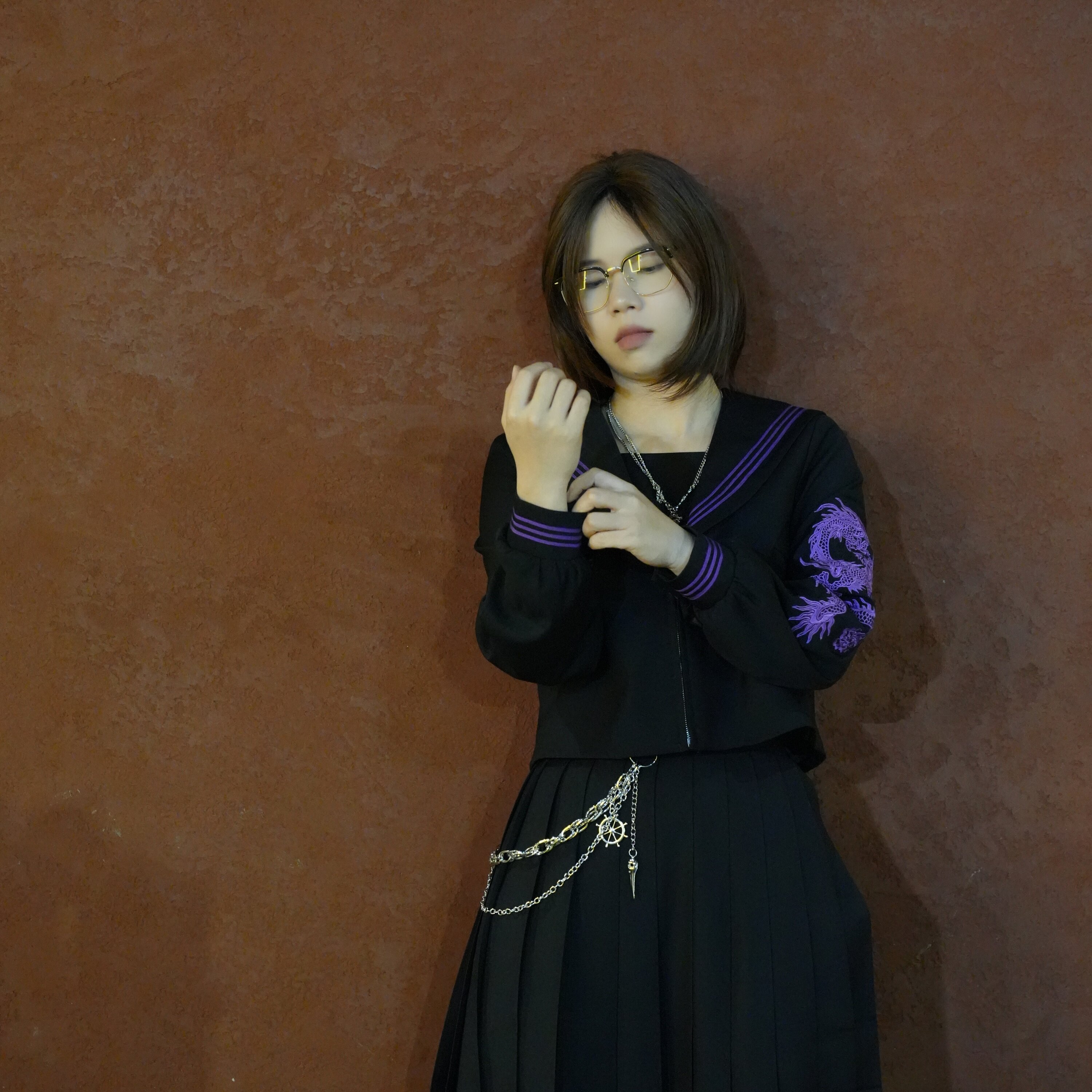 冶田团治原创龙纹正统暗黑不良少女jk制服芭比龙水手服