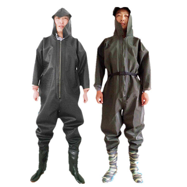 Y全身下水裤加厚雨裤防水衣裤鞋雨衣抓鱼连体下水服防护挖藕服