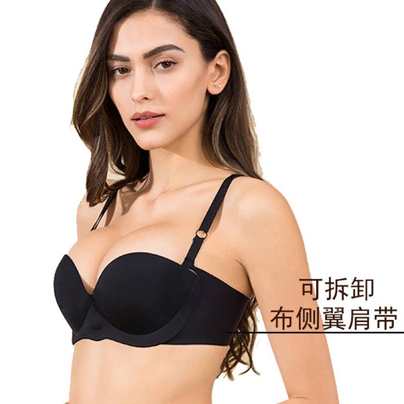 波波隐形充气内衣无肩带文胸小姐婚纱聚拢小胸显大加厚防滑胸贴女