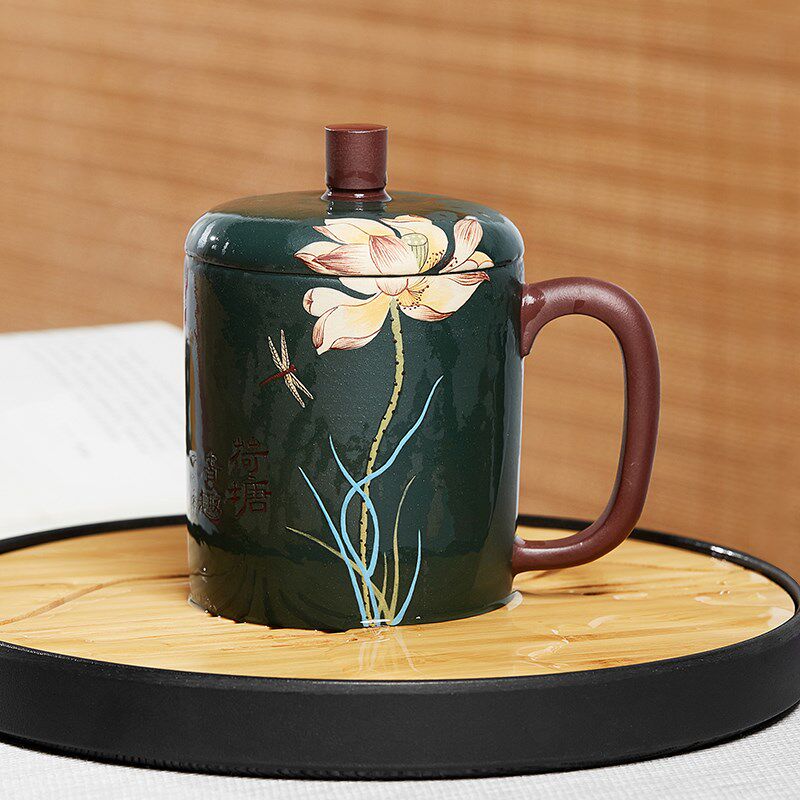 紫砂杯茶杯女士个人专用精致喝茶杯子办公室高档泡茶杯主人杯盖杯