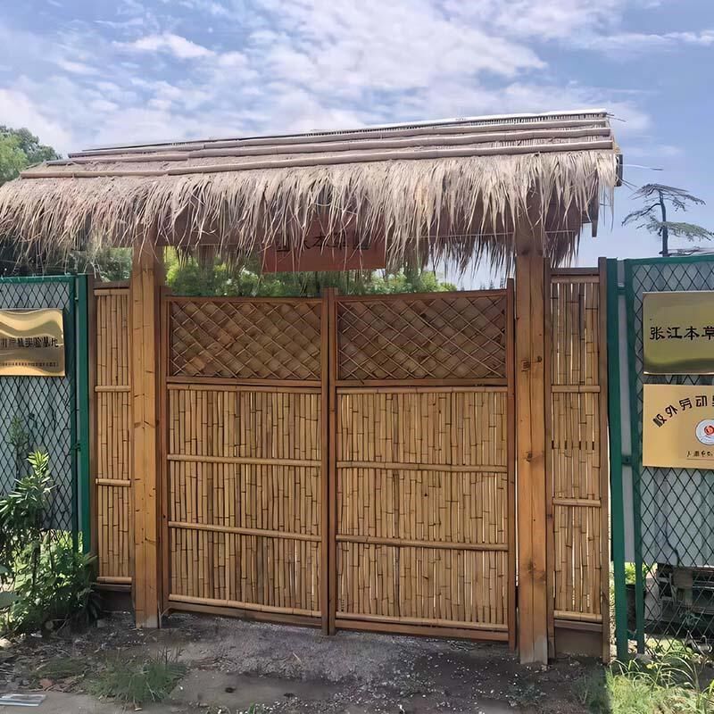 防腐木小院门楼头庭院门竹门民宿餐饮实木门竹子篱笆栅栏围栏栅栏