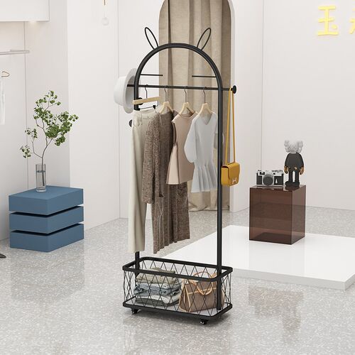 服装店轻奢带轮可移动衣帽架展示架服装简易收纳架卧室落地挂衣架