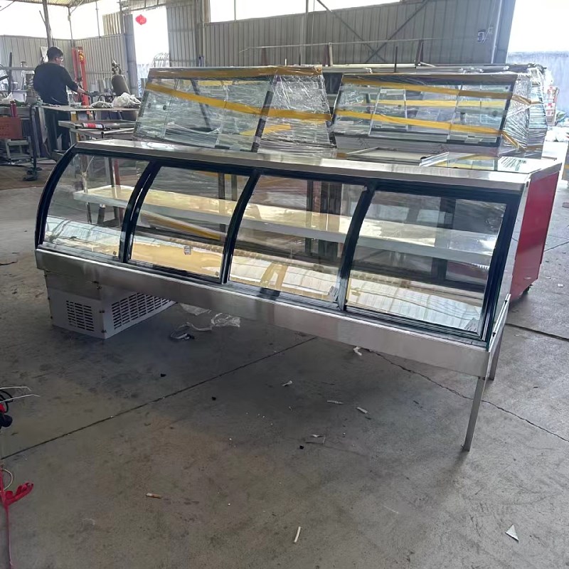 定制海鲜冰台点菜台鸭脖展示柜冷藏不锈钢摆摊烧烤串串阶梯式展台