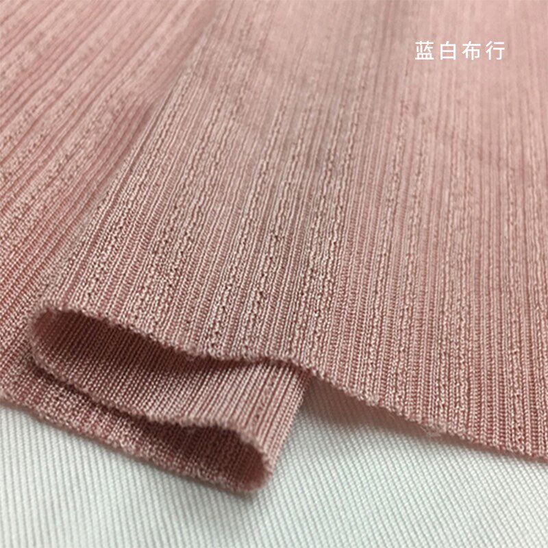 夏季纯色条纹坑条弹力布料垂感针织冰丝条打底衫裙子裤子服装面料