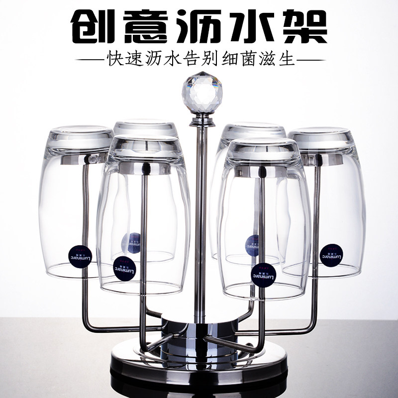 创意家用不锈钢玻璃杯架沥水倒挂架客厅时尚晾放茶水杯啤酒杯架子