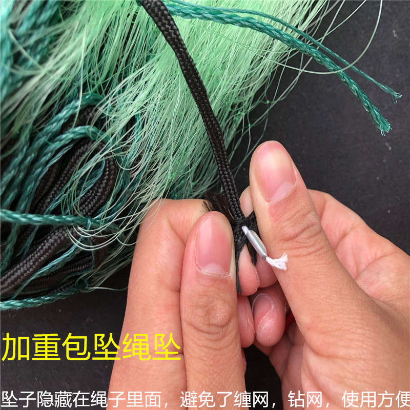 新款三层渔网绳坠粘网1.5米2米3米4米捕鱼网鲫鱼网沉网丝网100米