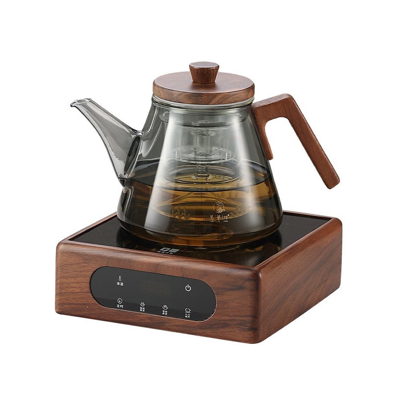 胡桃木电陶炉煮茶器围炉煮茶壶玻璃烧水壶家用电热茶炉茶具电磁炉