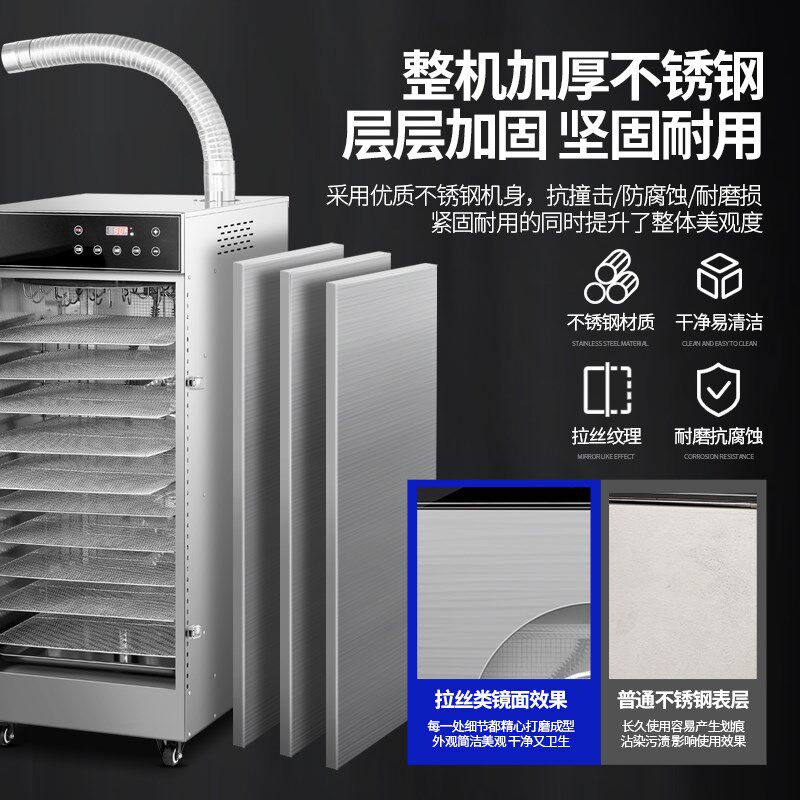 烘干机烤烟熏旋转香腊肠肉鸡鸭鱼虾海鲜果味类风干牛猪脯电烘箱器