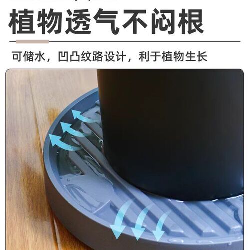 花盆托盘带轮可移动底座接水万向轮塑料加厚高级感家用带滑滚轮