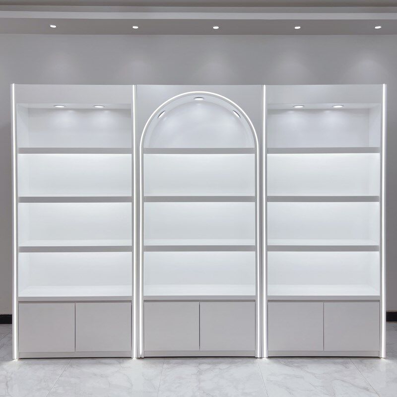 简约化妆品展示柜烤漆美容院产品展示柜护肤品柜美甲彩妆店展示柜