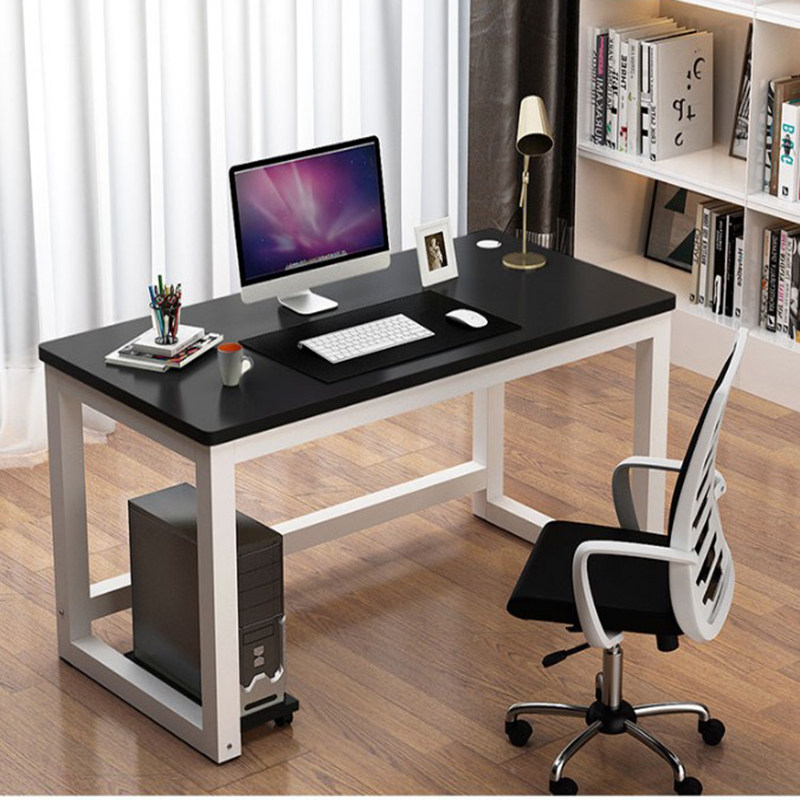 电脑桌台式家用钢木桌学生现代简约圆角写字台书桌双人办公桌定制