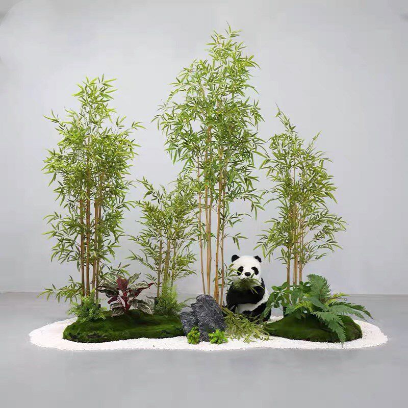 仿真竹子装饰造景假竹子仿真植物竹叶装饰隔断挡墙室外仿生竹子