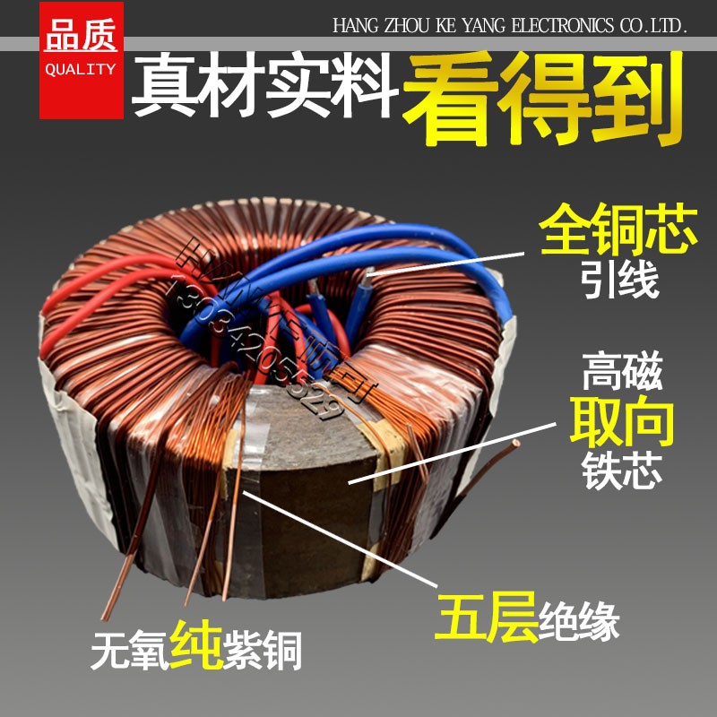 纯铜线大小功率安静音响功放环牛步进电机驱动电源环形变压器定制
