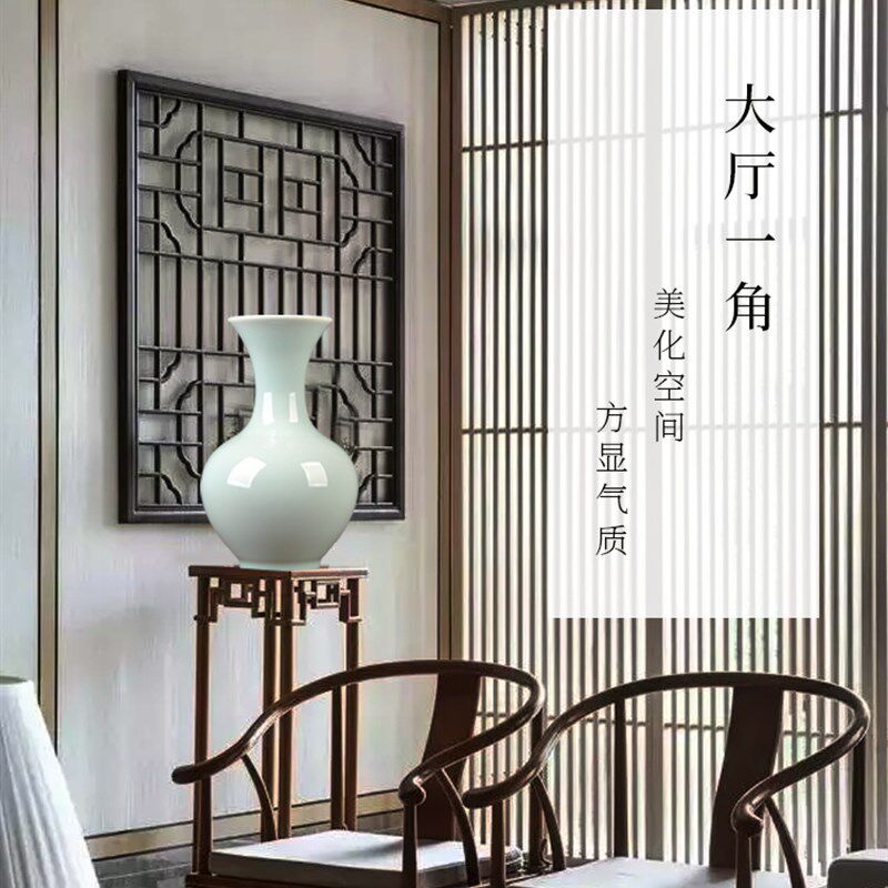 景德镇陶瓷花瓶摆件颜色釉创意瓷器客厅插花花器中式家居装饰品
