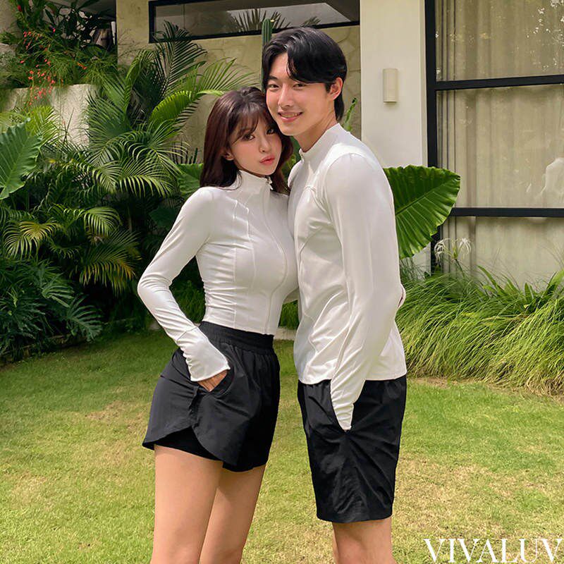 韩国潜水服女两件式长袖防晒泳衣浮潜冲浪服男款速干水母衣情侣套