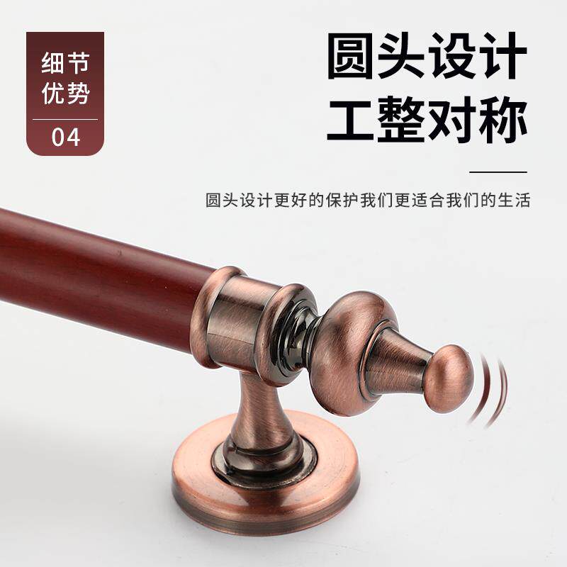 新中式大门拉手红古铜梨木红木门明装门把手对开门卧室豪华木拉手