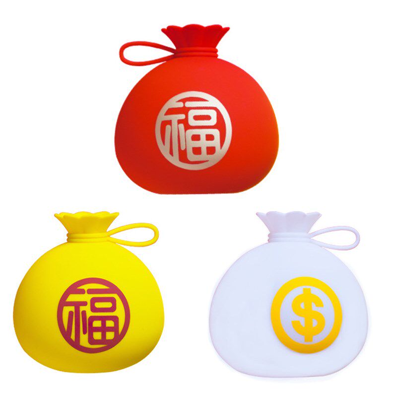 新年礼品led七彩喜庆福袋硅胶拍拍小夜灯USB充电卧室床头伴睡台灯
