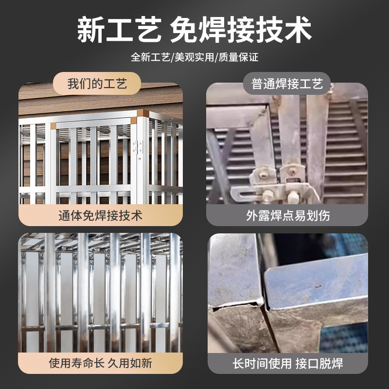 不锈钢狗笼中型犬室外金毛拉布拉多宠物栅栏加粗狗笼子大型犬特大