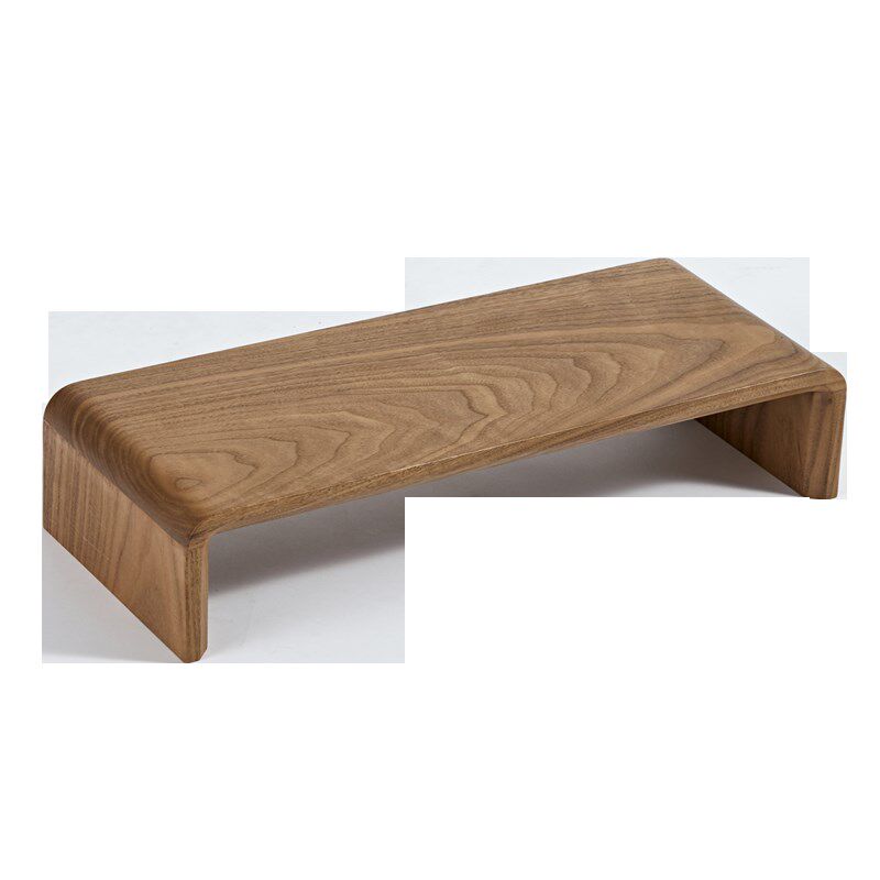 喜起黑胡桃实木电脑显示器增高架 办公桌面垫高支架 收纳置物架