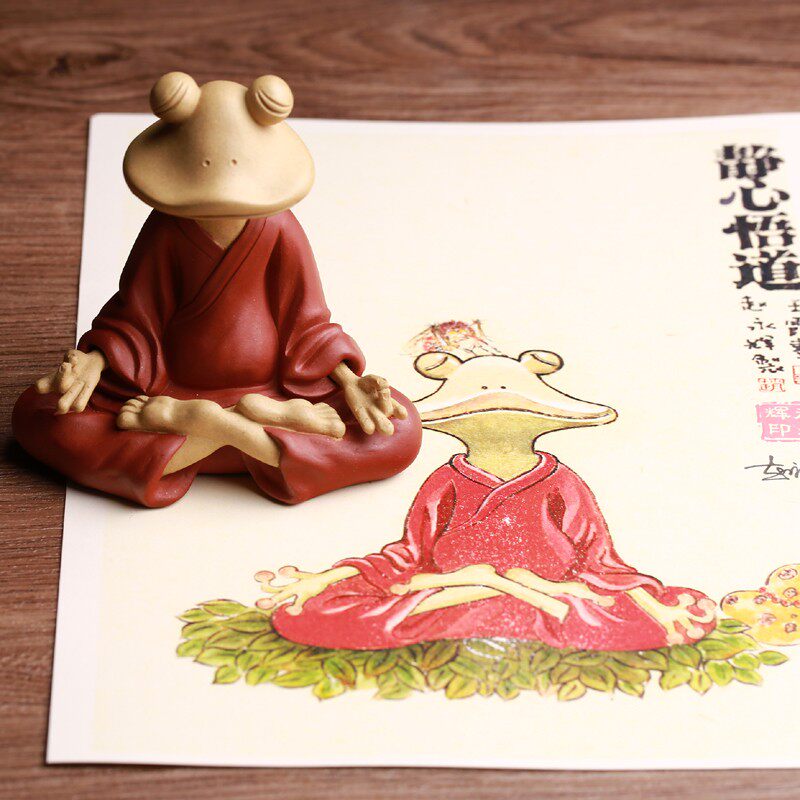 精品紫砂茶宠摆件坐禅青蛙可养赵永辉全手工金蟾禅意创意茶玩茶具