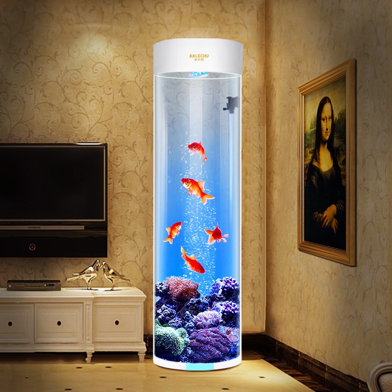 鱼缸客厅小型 圆柱鱼缸立式金鱼缸亚克力免换水生态水族箱