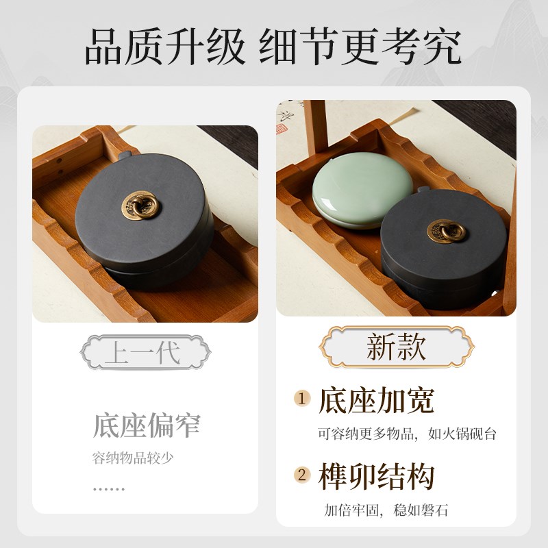 笔架毛笔架楠竹笔挂实木毛笔挂新中式多功能毛笔挂架收纳置物架文图片