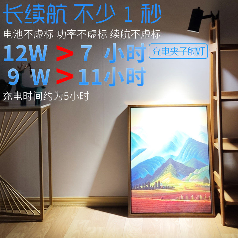 景德镇摆摊标配充电聚光射灯长续航高亮度移动式陶瓷夜市夹子射灯
