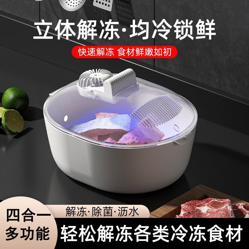 厨房冻肉类解冻器食物解冻化冰机快速解冻保鲜盒牛排解冻除冰器