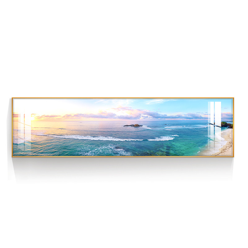 地中海卧室装饰画现代简约海景挂画北欧风景主卧室床头背景墙壁画