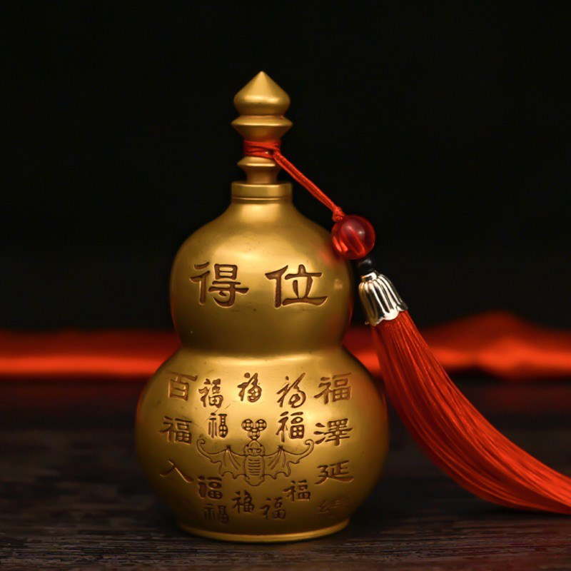 天医铜葫芦挂件开口空心纯黄铜摆件装饰品工艺品办公室吉祥挂饰