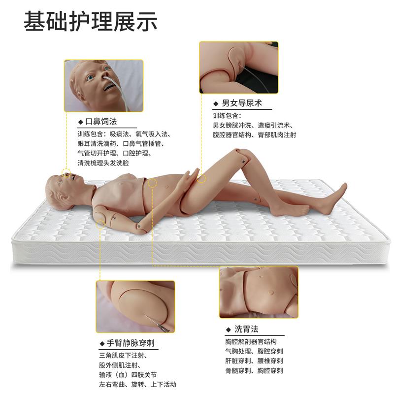 养老护理训练模拟人组合式多功能穿刺输液打针男女导尿插胃管创伤