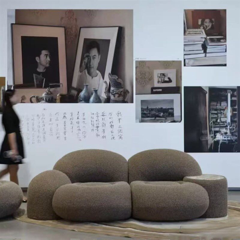 北欧现代简约异型沙发设计师创意小户型客厅美容院服装店布艺沙发