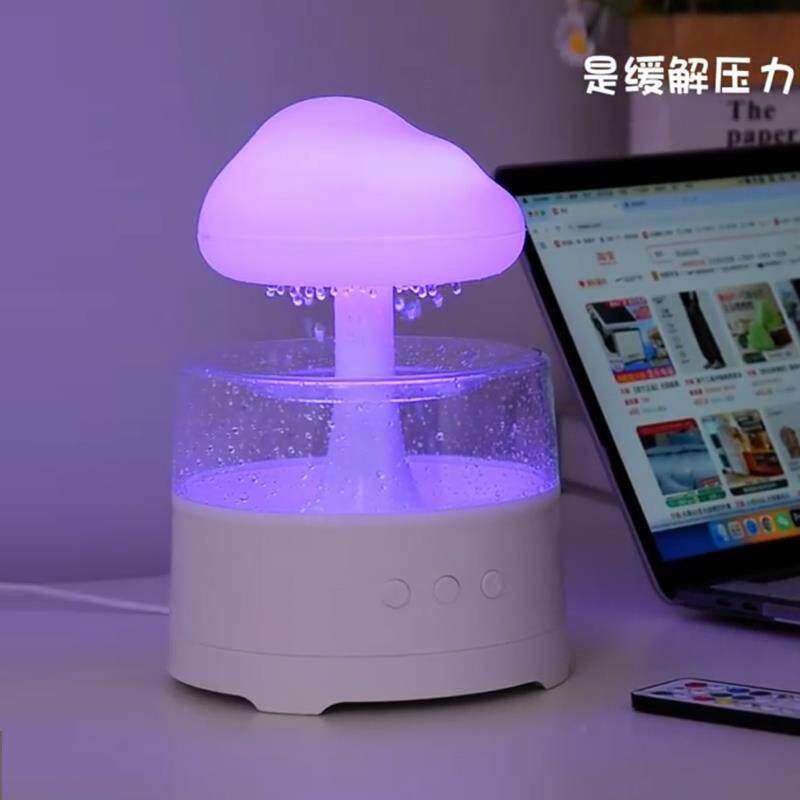 创意电脑桌面摆件小夜灯发光蘑菇电竞房间加湿器氛围灯蓝牙音响
