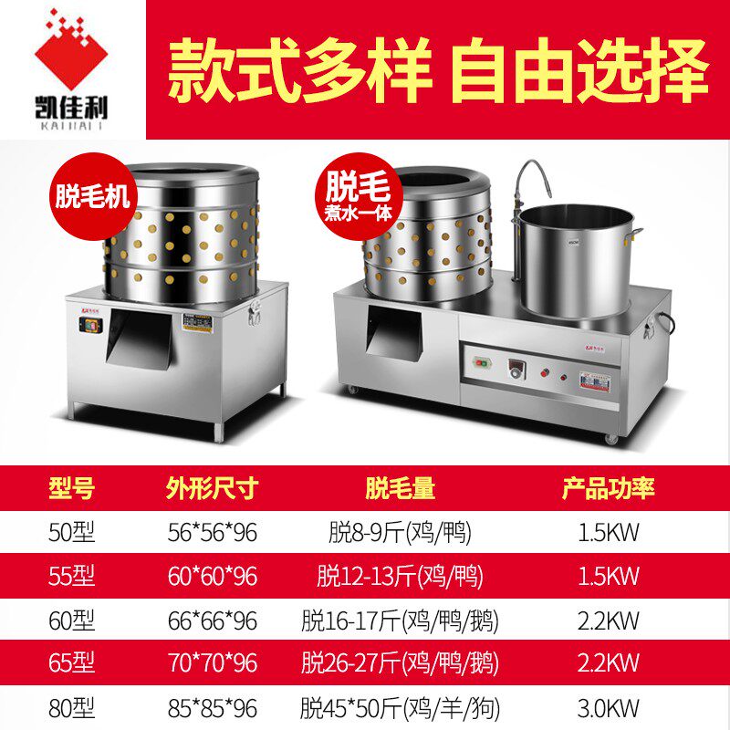 脱毛机鸡鸭鹅全自动不锈钢杀鸡拔毛机大型商用家禽脱毛煮水一体机