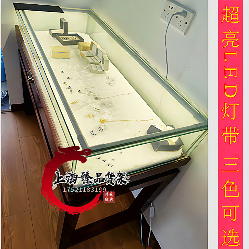 实木珠宝展示柜复古文玩书籍字画玉器首饰博物馆展览玻璃展示柜