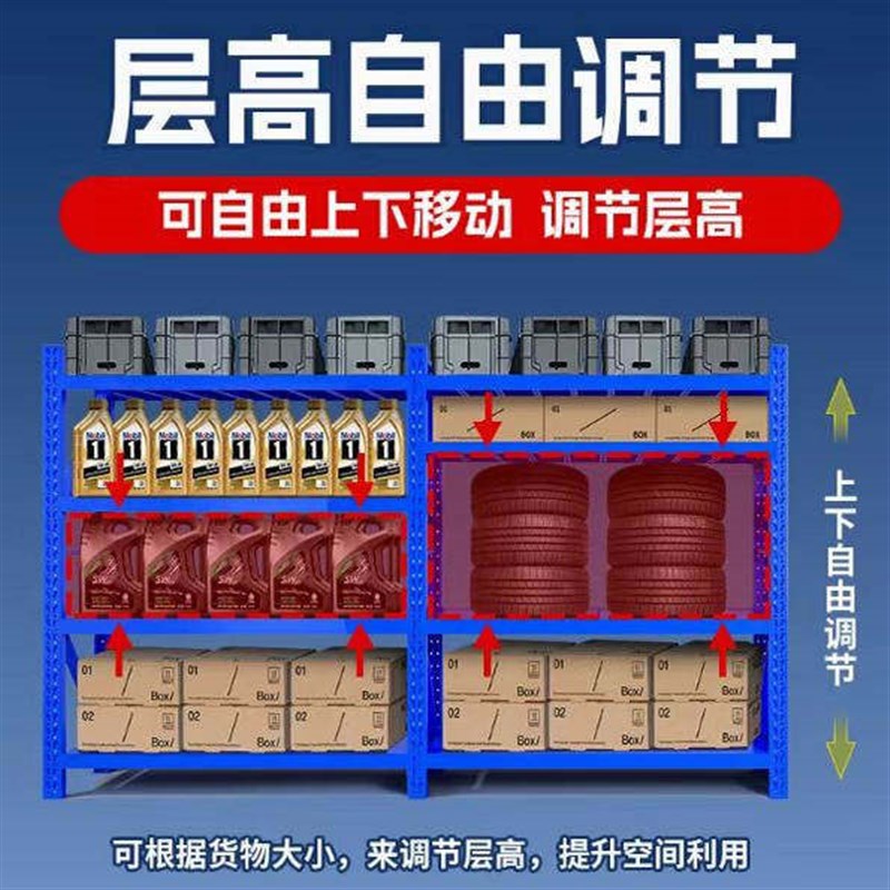 超强承重货架置物架多层收纳架快递仓库杂物间货物架办公室储物架