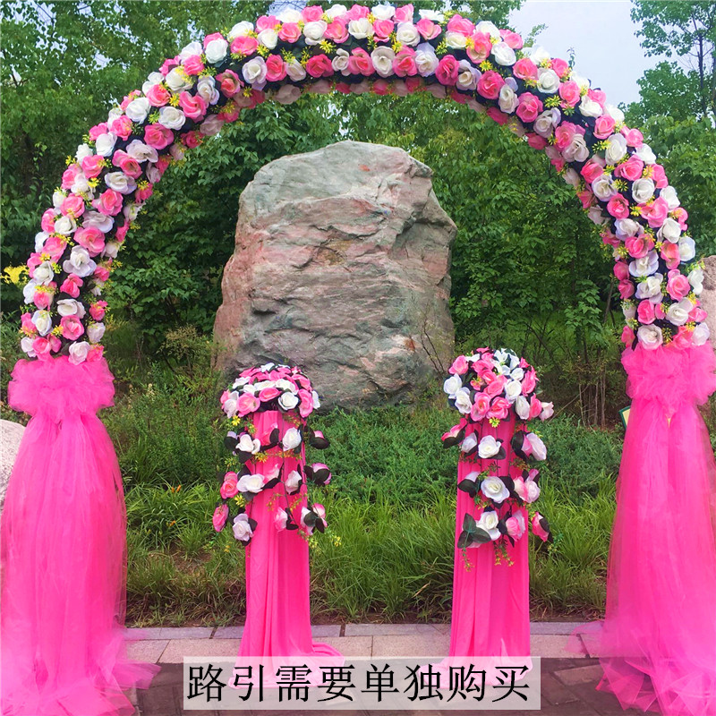 婚庆花门绢花拱门开业店庆活动拱门婚礼装饰花架结婚布置拱门花环
