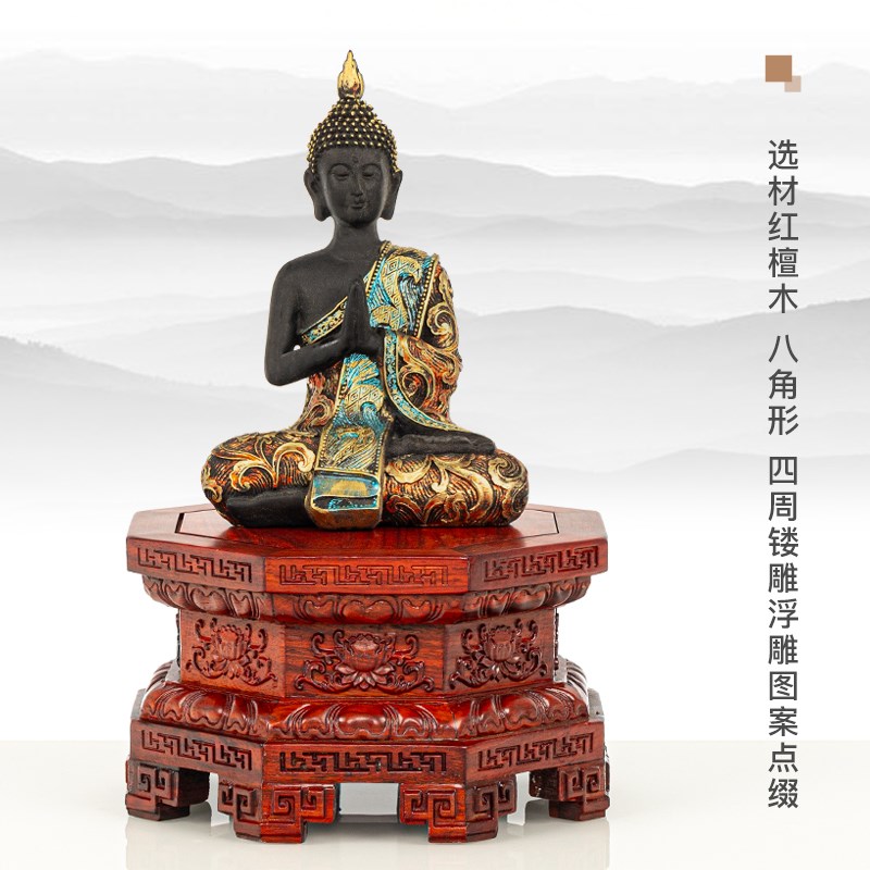 红木佛像底座财神观音菩萨神像供奉供佛貔貅关公莲花实木加高底座