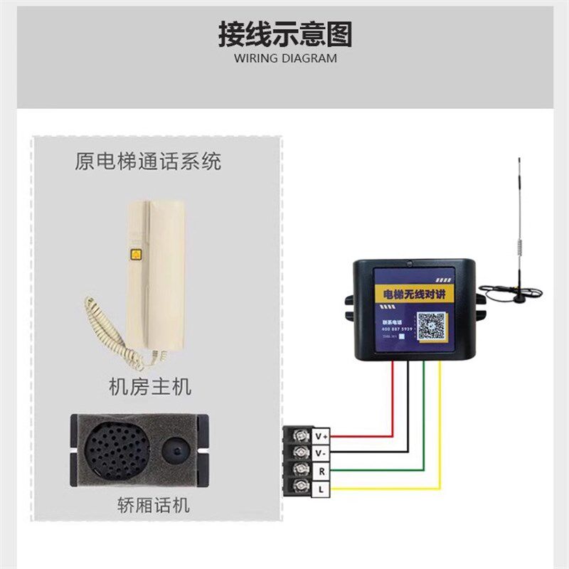 电梯无线对讲插卡系统升级两方三方五方通话一键呼叫别墅