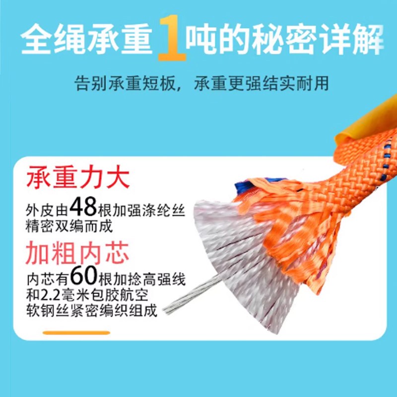 高楼家用救生绳套装救援绳求生绳地震应急安全绳套装快速下降器
