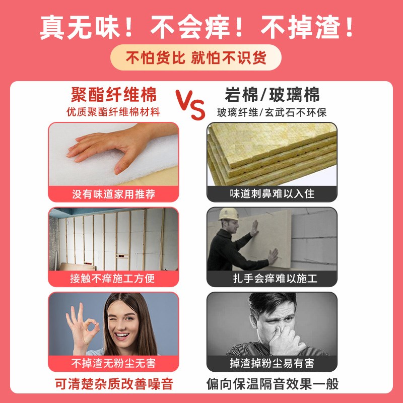 隔音棉墙体填充聚酯纤维吸音棉卧室家用隔音板超强消音棉吊顶材料